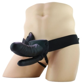 Страпон полый Lux Fetish Unisex Vibrating Double Penetrating